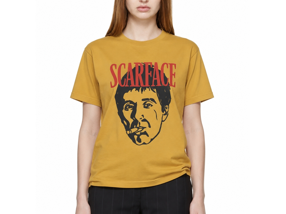 Rockinstone Scarface Movie Face Solid Ginger Adult T-shirt Size:xxxl