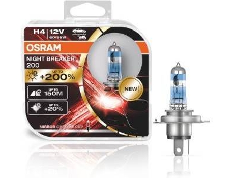Conjunto de 2 Lâmpadas OSRAM H4 Night Breaker® Laser HCB (3900K - Halogéneo - 11 x 10 x 5 cm)
