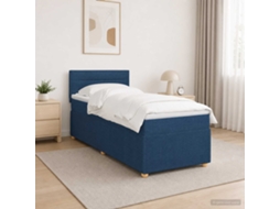Vidaxl Cama Box Spring Com Colchão Azul 100 X 200 Cm Tecido