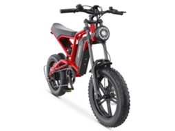 Bicicleta elétrica Hidoes HD B6 com motor de 1200 W, bateria de 48 V e 15,6 Ah, rodas de 20 polegadas e freio a disco hidráulico, vermelha