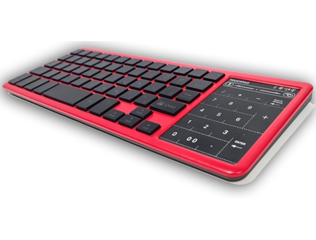 Teclado Bluetooth Sem Fio Retroiluminado Rgb Touchpad e Número Bateria de Lítio Recarregável com Saída Usb Sob Windows Android Ios OVEGNA Bt12