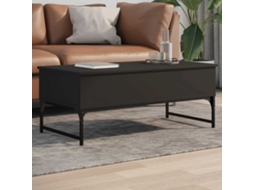 Vidaxl Mesa De Centro 100x50x40 Cm Derivados De Madeira/metal Preto