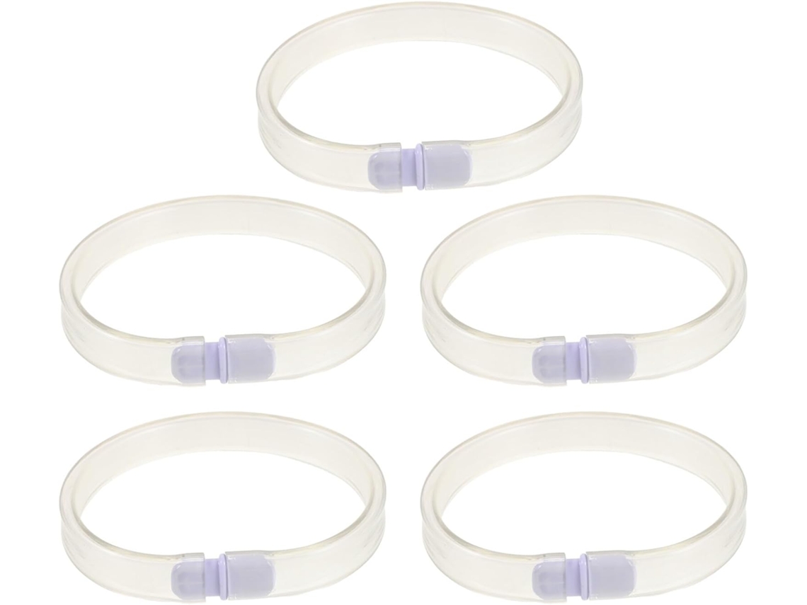 Pulseira De Identificação Plástico Amarelo, 5 Peças, Reutilizável