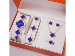 Conjunto de Presente Feminino com Relógio de Pulseira de Malha e Caixa Laranja SPQMENT