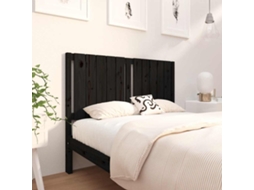 Vidaxl Cabeceira De Cama 125,5x4x100 Cm Pinho Maciço Preto