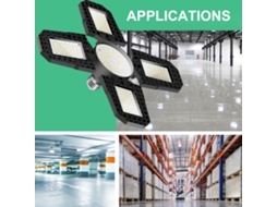 Lâmpada de Garagem Led E27 Dobrável 100w À Prova D'água Luz Industrial | S/MARCA