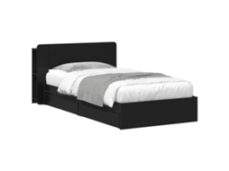 Vidaxl Estrutura de Cama com Armazenamento Preto 90 X 190 Cm