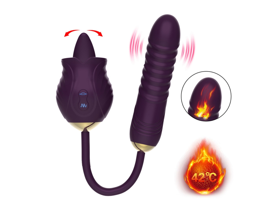 Vibrador De Massagem Telescpica Para Lamber A Lngua Rosa Para Mulheres (roxo)