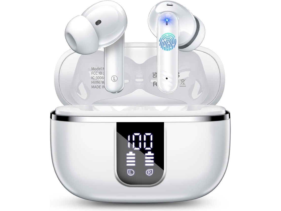 Fones De Ouvido Sem Fio Bluetooth Com Cancelamento Ruído, Graves Profundos E Som Estéreo, 38 Horas De Reprodução, Visor