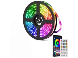 Tira De Luz Led, 5m Rgb, Controle Bluetooth E Controle Remoto De 40 Teclas, Sincronização Musical