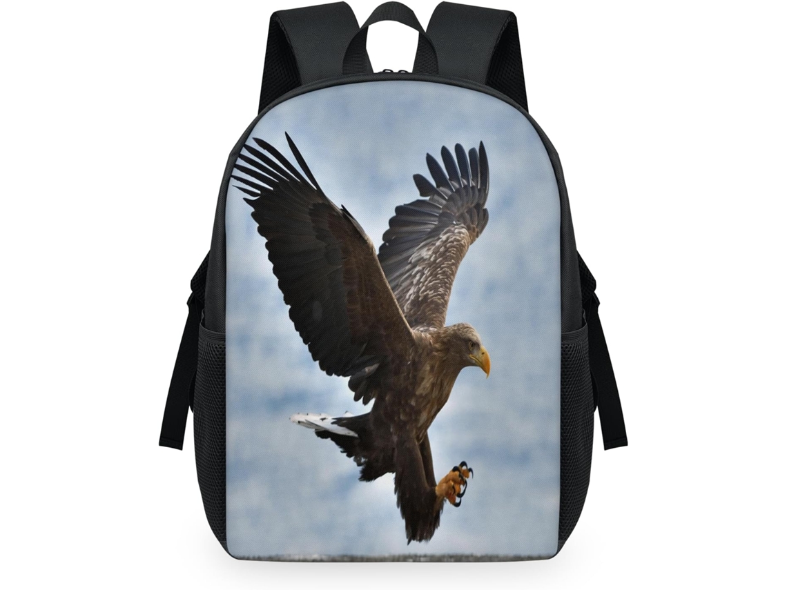 Mochila Tropicallife com Estampa de Águia de Cauda Branca para Crianças 32.5x15x44.9cm Tecido de Malha Re