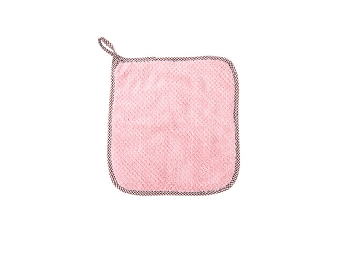 Toalha de Mão de Cozinha Pendurável Rosa 27x24cm S/MARCA