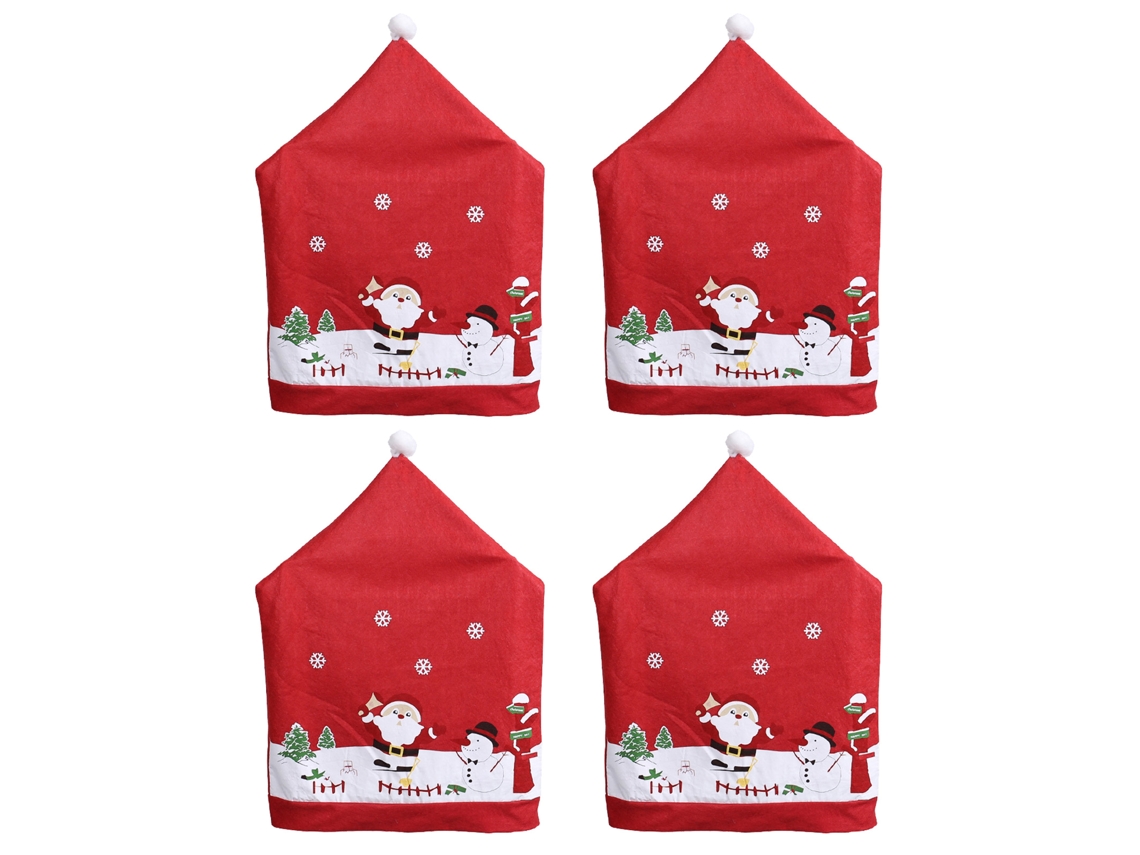 Laxiscreed Conjunto De 4 Capas De Cadeira De Tecido Para Decoração De Natal Em Casa