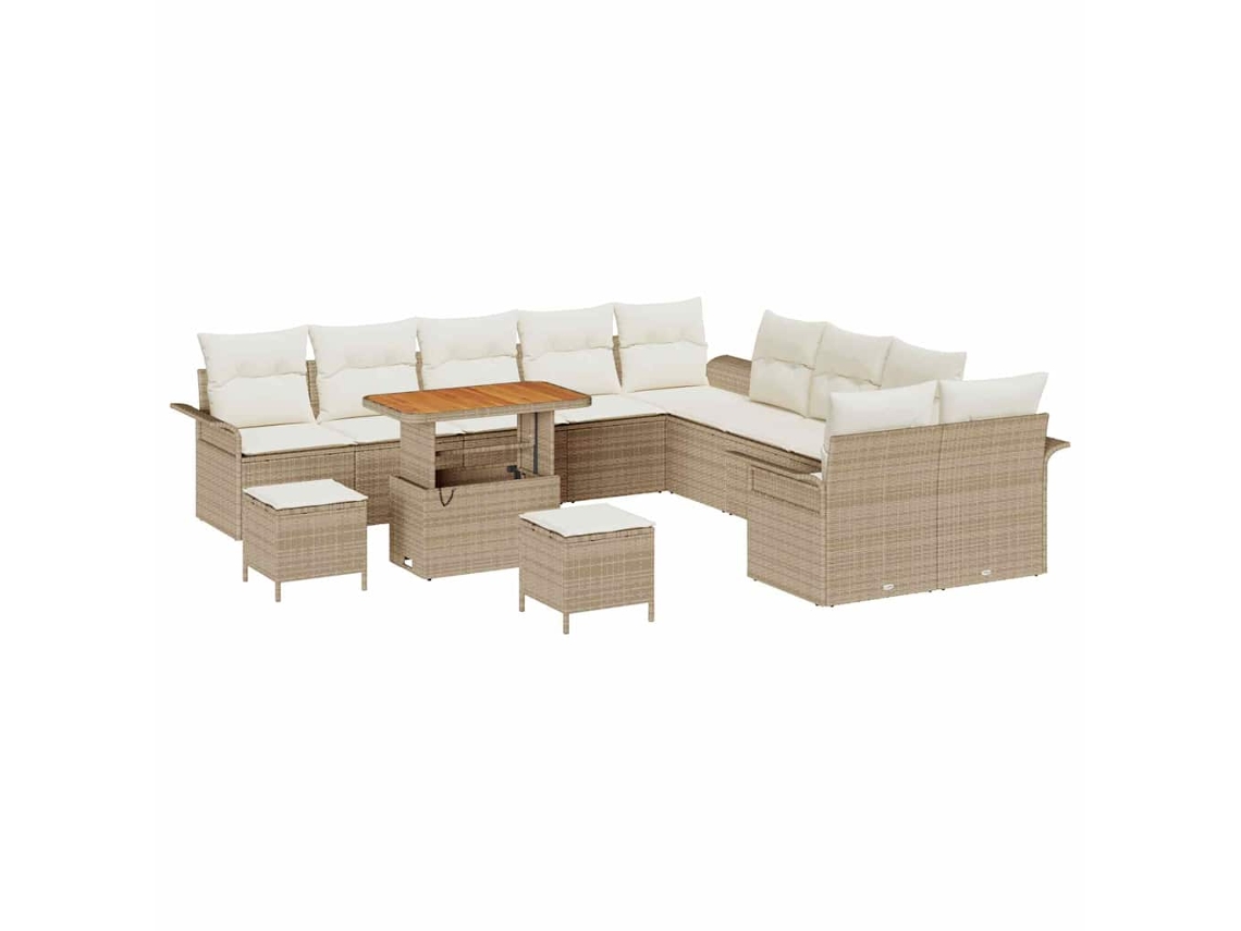 Maison Exclusive - Conjunto De Sofá De Jardim Com Almofada 13 Pcs Bege E Creme