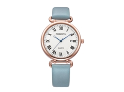 Relógio de Pulso Feminino de Quartzo com Pulseira de Pu Estilo Moderno Azul