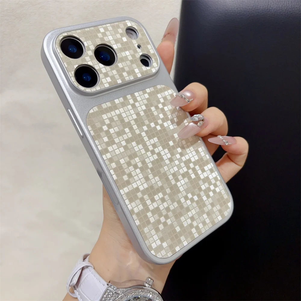 Capa Texturizada Para Celular (iphone 17 Pro Prateado), Protege A Lente, Feita De Material De Policarbonato Resistente A Impactos.