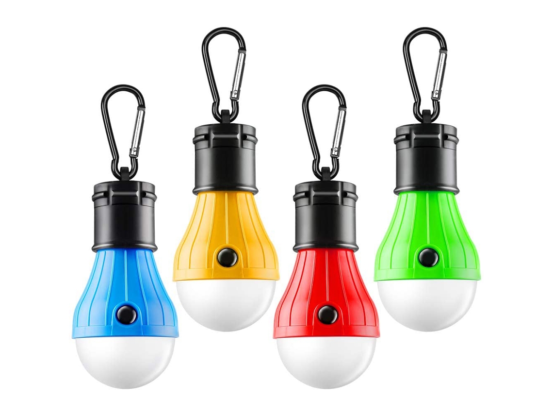 Tent Lamp Portable Led Tent Light 4 Packs Clip Hook Hurricane Emergency Lights Led Camping Light Bulb Camping Tent Lantern Bulb Camping Equipment For