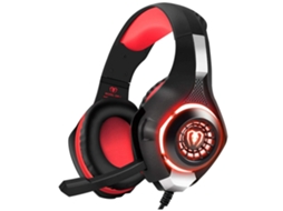 Fone de Ouvido Estéreo para Jogos para Playstation 4 Ps4 com Microfone Luzes Led JIAPEI (vermelho)