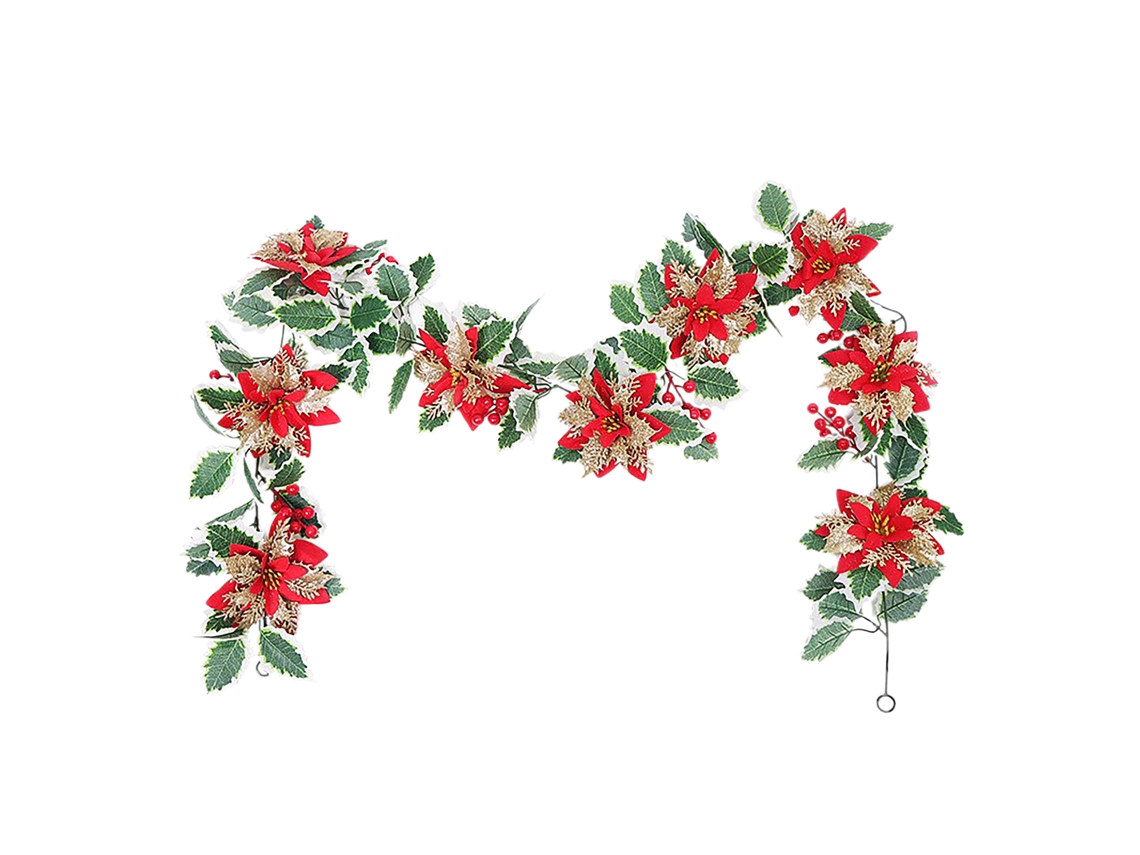 Laxiscreed Vinha Artificial De Natal Vermelha Com Bagas Para Decoração De Parede E Mesa