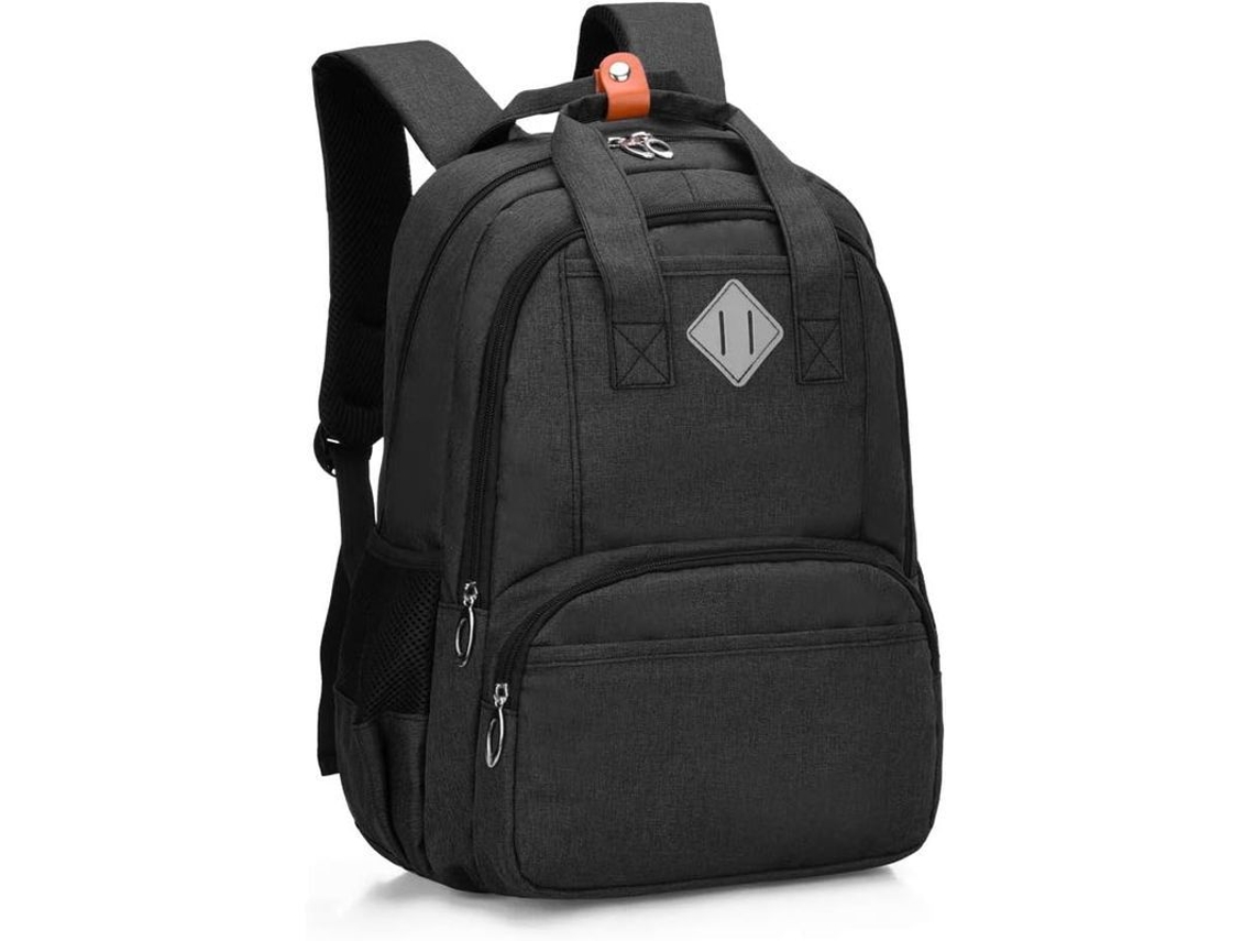 Mochila Escolar com design refletivo S/MARCA, resistente à água, múltiplos bolsos, preto