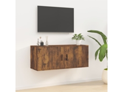 Vidaxl Móvel De Tv De Parede 100x34,5x40 Cm Carvalho Fumado
