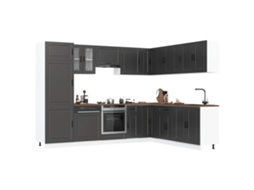 Vidaxl 14 Peças Armário De Cozinha Conjunto Porto Preto