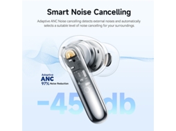 Fones TWS Clipe Orelha Bluetooth 6.0 com graves potentes e visor digital