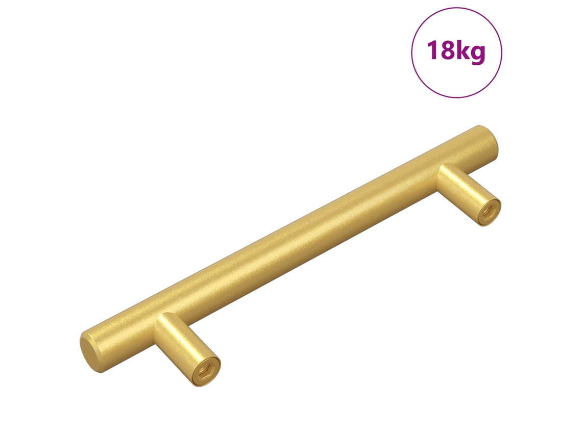 Conjunto 510 Maçaneta De Armário Vidaxl Dourado Aço Inoxidável (150 Mm)