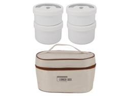 Set De Lonchera Térmica De Acero Inoxidable 316 Para Adultos Con Bolsa 4 Compartimentos