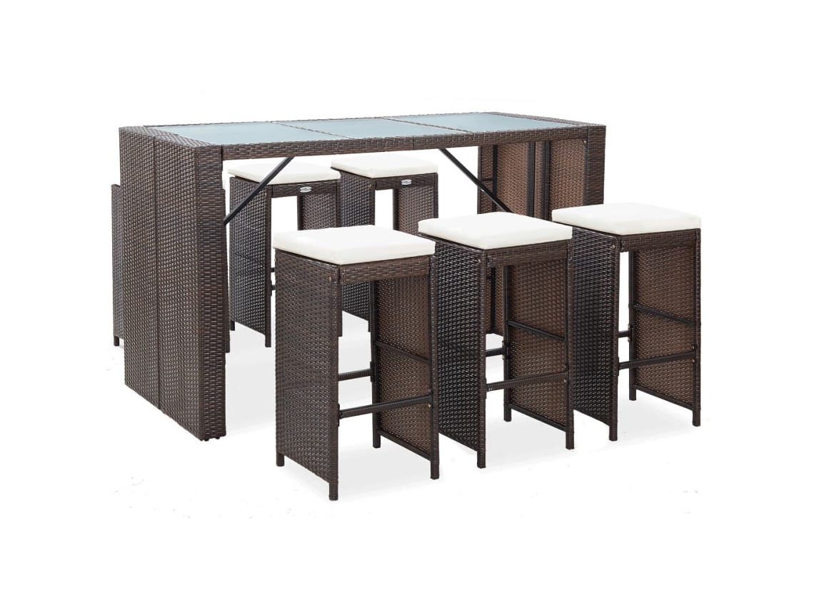 Garden Bar Set, Garden Bar Sets Vidaxl Marrom Rattan / Vime (n/a)
