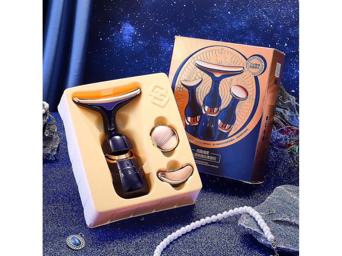 Masajeador Facial Antiarrugas 3 em 1 para Cabelo Facial, Dispositivo de Beleza Massageador por Vibração, Mas Sageador Estiramen GOKOCO