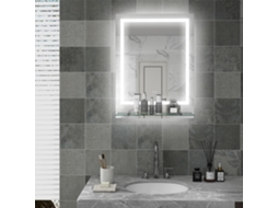 Espelho Retangular de Parede Luminoso Led para Banheiro 80 X 60 Cm