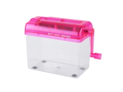 Trituradora De Papel Manual Mini Portátil A6 Para Oficina Hogar Escuela Rosa