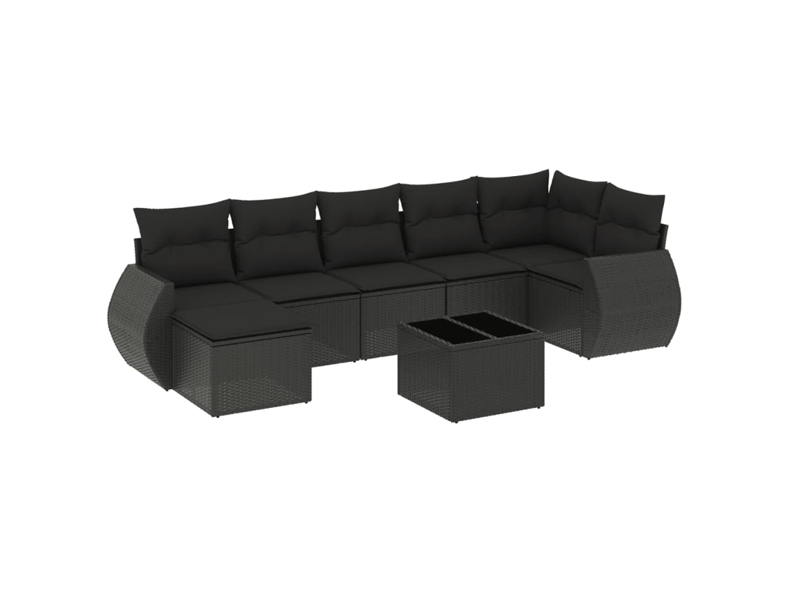 Garden Sofa Set, Garden Sofa Sets Vidaxl Preto Rattan / Vime (n/a)