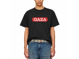 Camiseta preta Rockinstone Gaza Medical Aid Palestine T Jelly Luise com design exclusivo de designer.