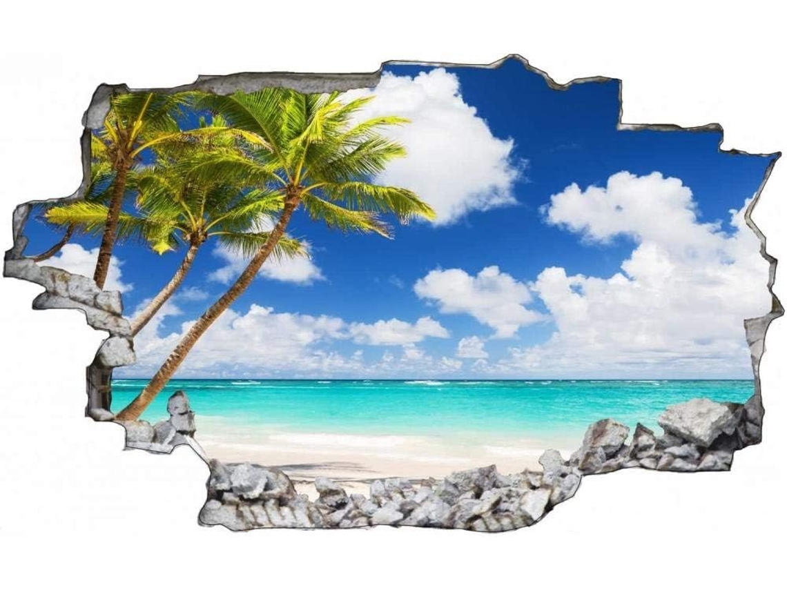 Adesivos Muraux Beach Lake Palms Beach Adesivo Mural Para Salão De Beleza Quarto Cozinha Escritório Adulto Criança 50x70cm