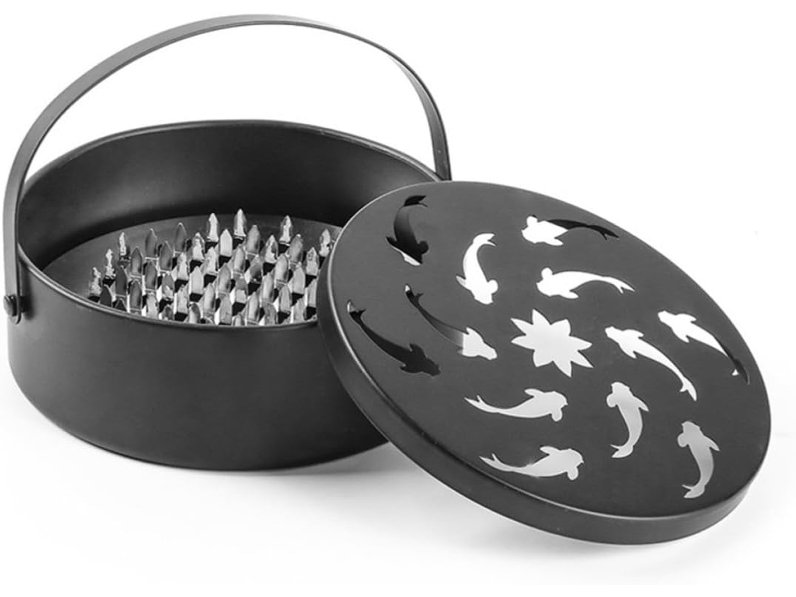 Suporte Para Espiral Repelente De Mosquitos, Portátil, Em Ferro, Com Tampa E Alça, Em Formato De Peixe, Para Uso