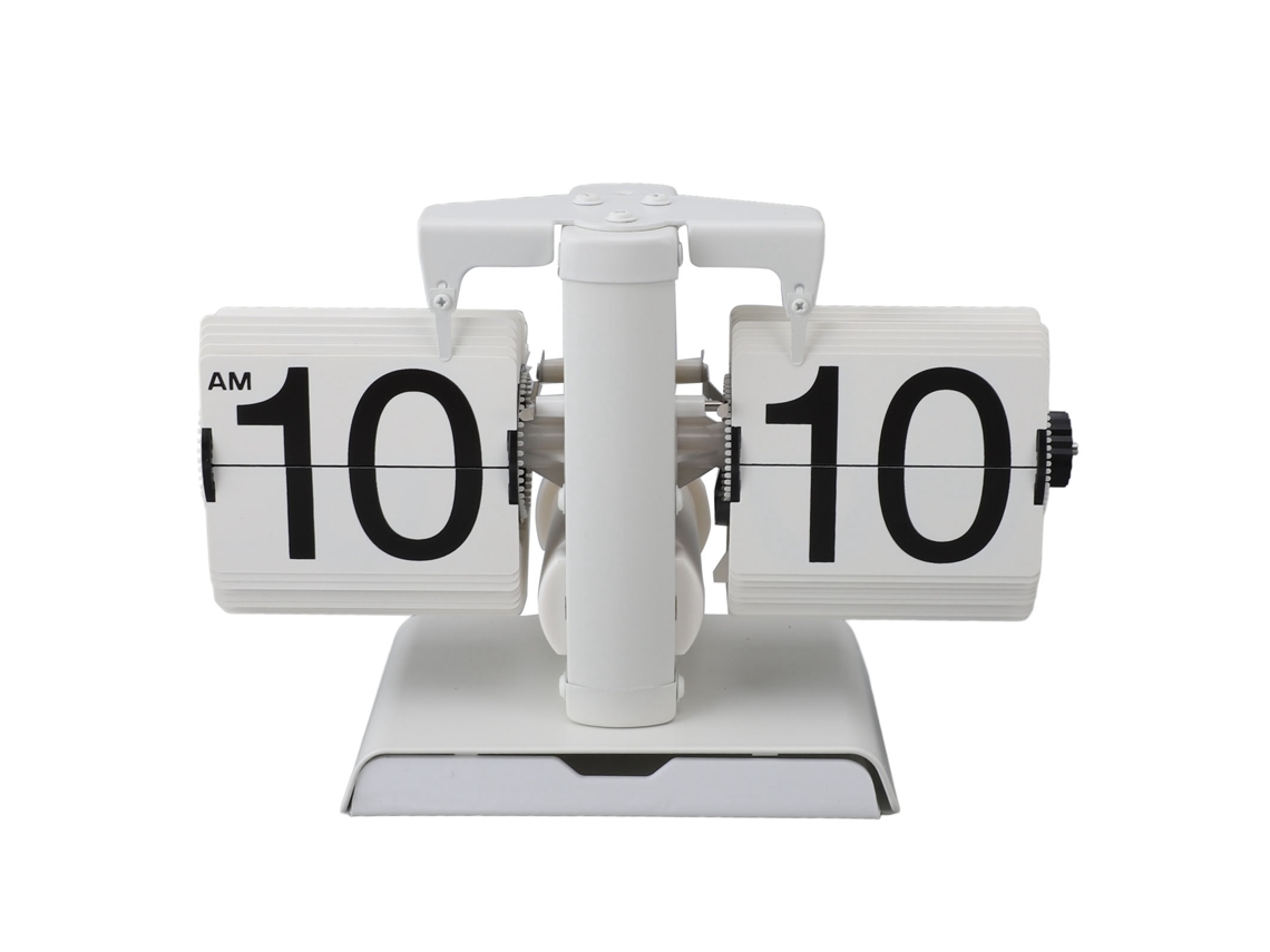 Relógio mecânico automático Bj-rejej com páginas giratórias e flip-down, estilo retrô, para sala de estar ou mesa de escritório.