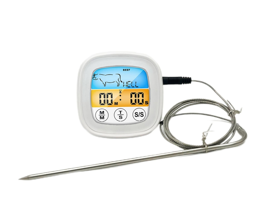 Termômetro Eletrônico para Grelha com Timer, Tela Sensível Ao Toque, Alimentos e Alarme de Carne. AQUAFORGE
