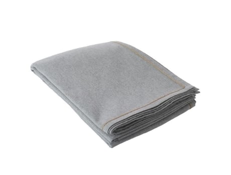 Toalha De Mesa Lisa Com Festão De Juta Cinza 140x240 Cm