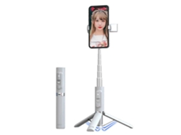 Selfie Stick Luz Preenchimento Ultra Longa Branco