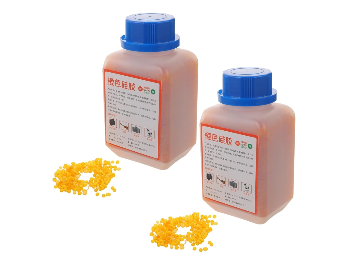 Pérolas De Silicone Dessecantes Reutilizáveis 500g Indicador De Cor Laranja A Verde