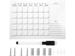 Calendário semanal em quadro branco apagável a seco, conjunto leve em acrílico, 1 peça, colorido.