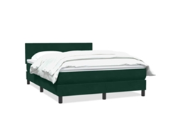 Cama com Molas/colchão 160x220 Cm Veludo Verde escuro MAISON EXCLUSIVE