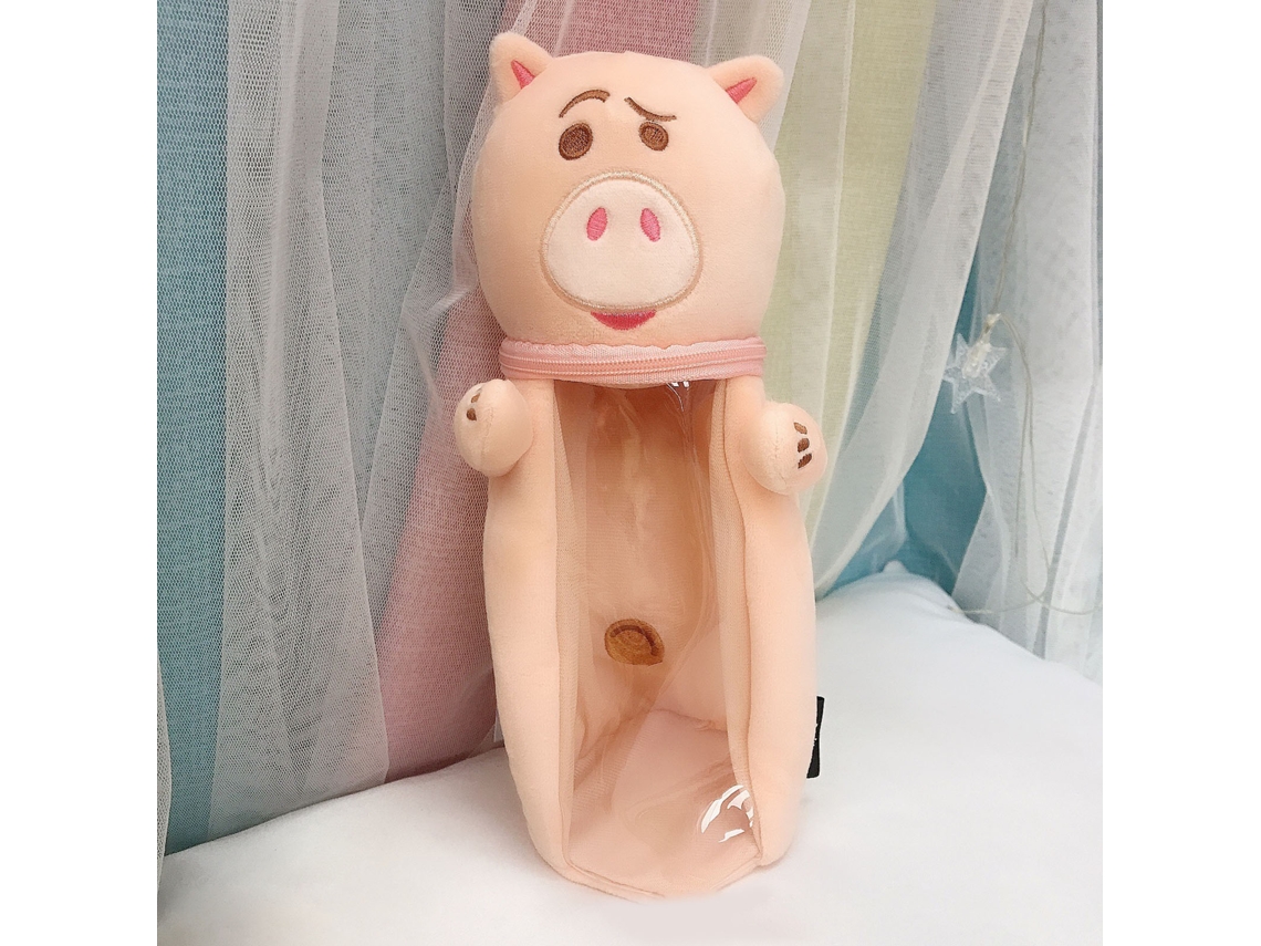 Estojo para Lápis, Grande Capacidade, Transparente, Organizador, Pelúcia, Desenho Animado, Estudantes, Infantil AQUAFORGE