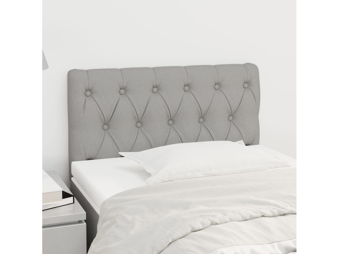 Vidaxl Cabeceira De Cama Tecido 80x7x78/88 Cm Cinzento-claro