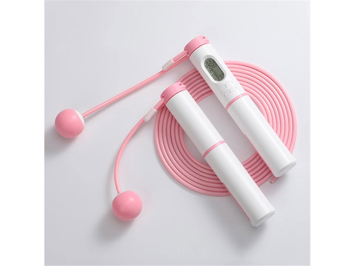 Corda De Saltar Inteligente Alarme Tempo Voltas Lcd - Rosa - Eifson