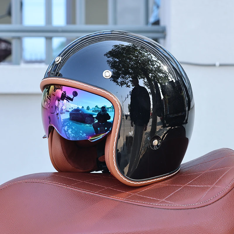 Capacete De Motocicleta Aberto 3/4 Com Certificação (m)dot - Leve E Respirável