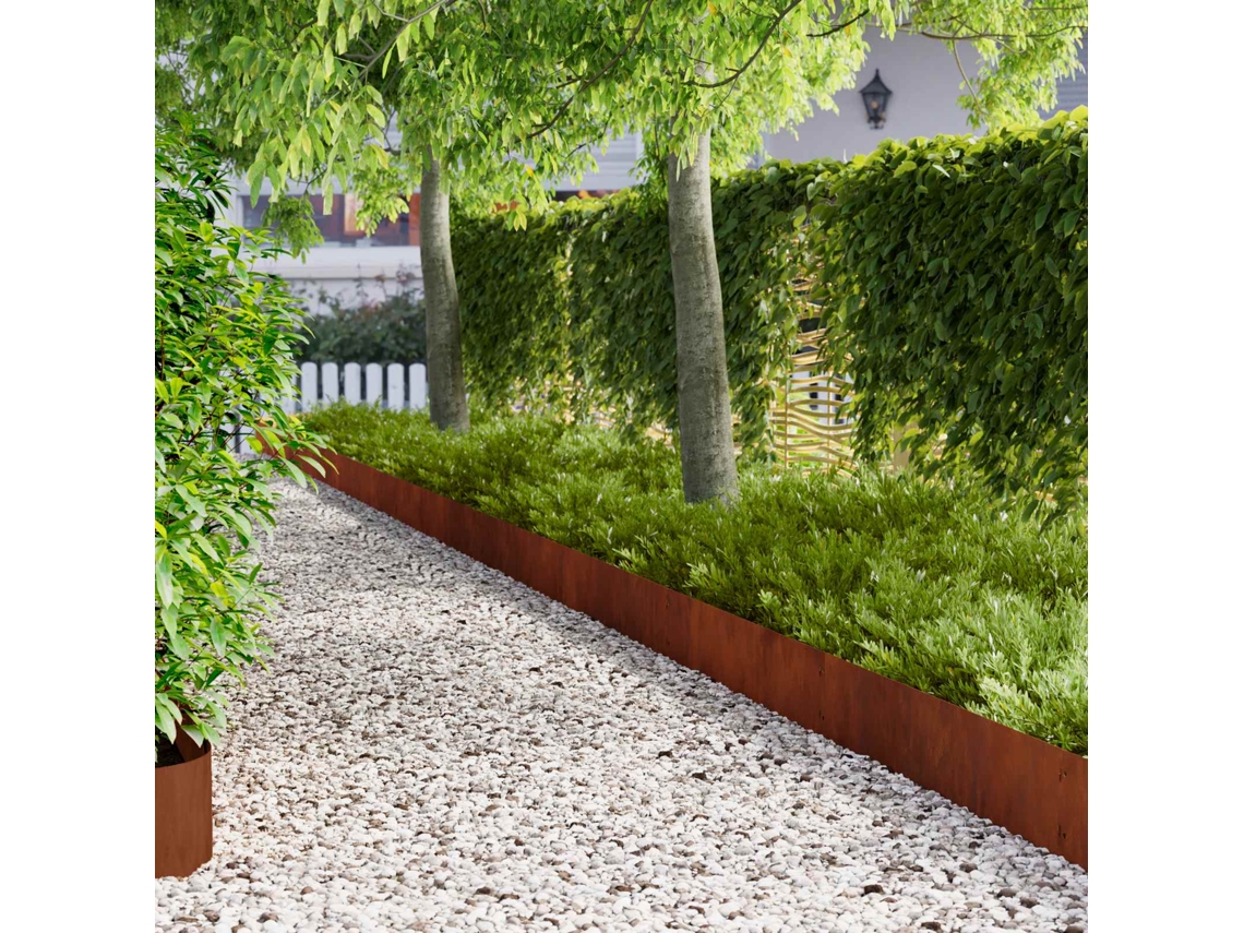 Vidaxl Acabamento Para Gramado 30 Unid. 103 X 25 Cm Aço