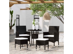 Vidaxl 5 Pcs Conjunto Lounge De Jardim Vime Pe Preto